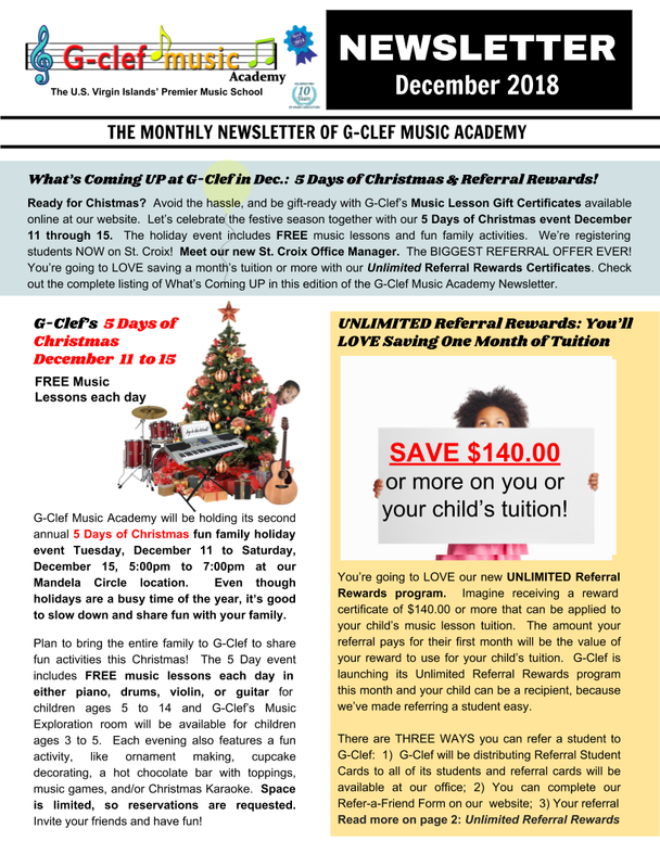 G Clef Notes Newsletter - 